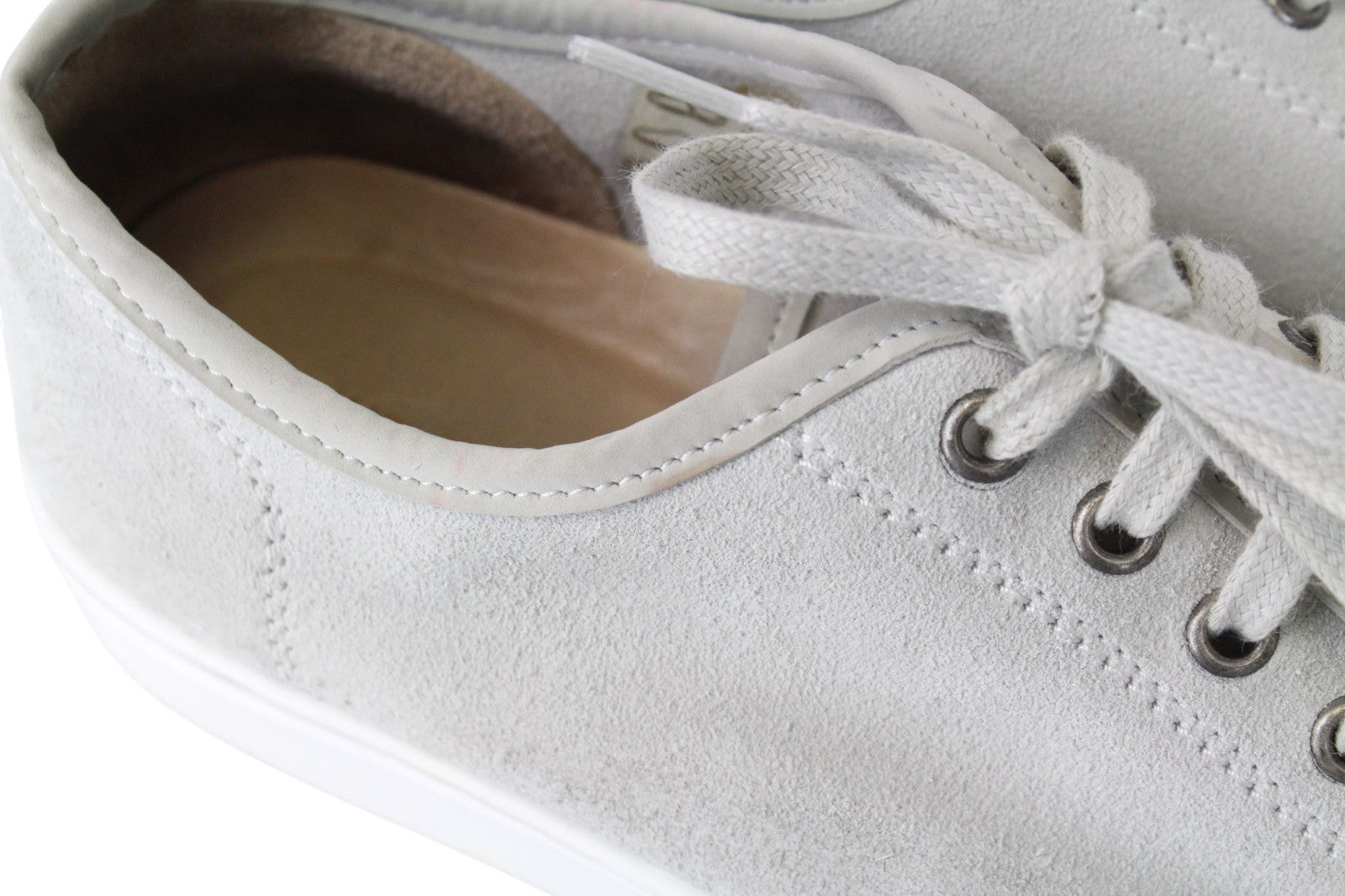 SUITSUPPLY Men Sneakers EU41 Grey Calf Leather Suede Low-Top Trainers Classic
