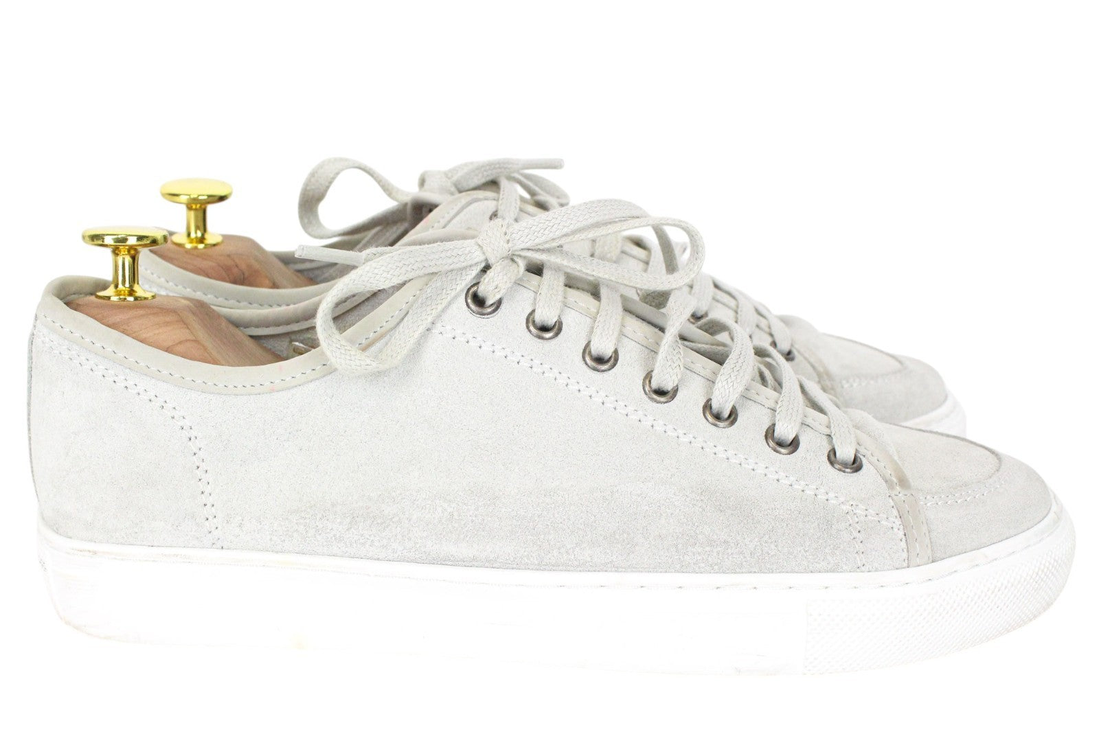 SUITSUPPLY Men Sneakers EU41 Grey Calf Leather Suede Low-Top Trainers Classic