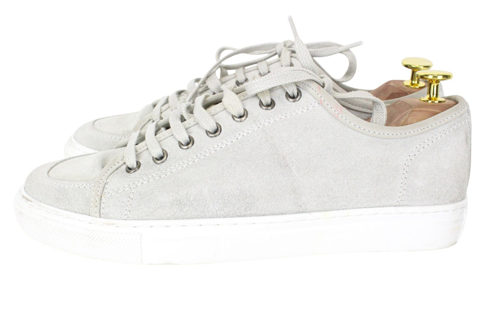 SUITSUPPLY Men Sneakers EU41 Grey Calf Leather Suede Low-Top Trainers Classic