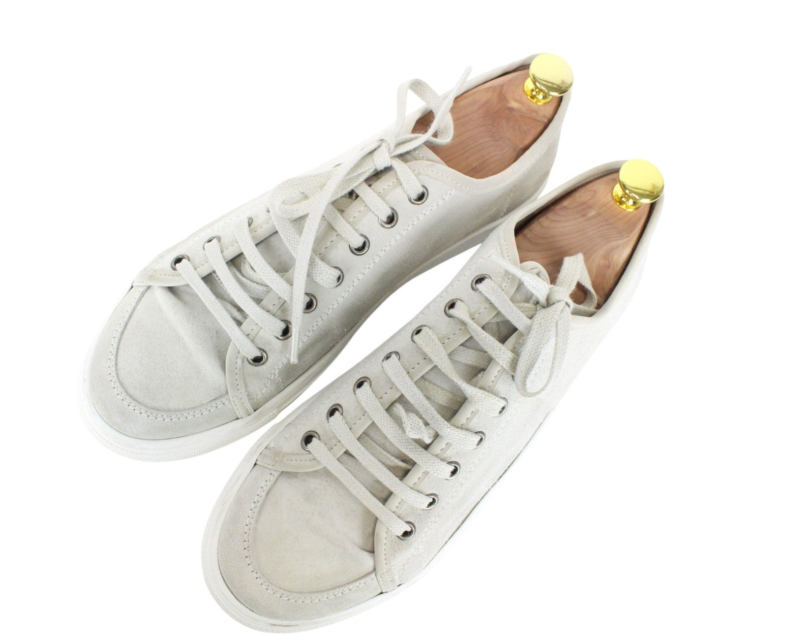 SUITSUPPLY Men Sneakers EU41 Grey Calf Leather Suede Low-Top Trainers Classic