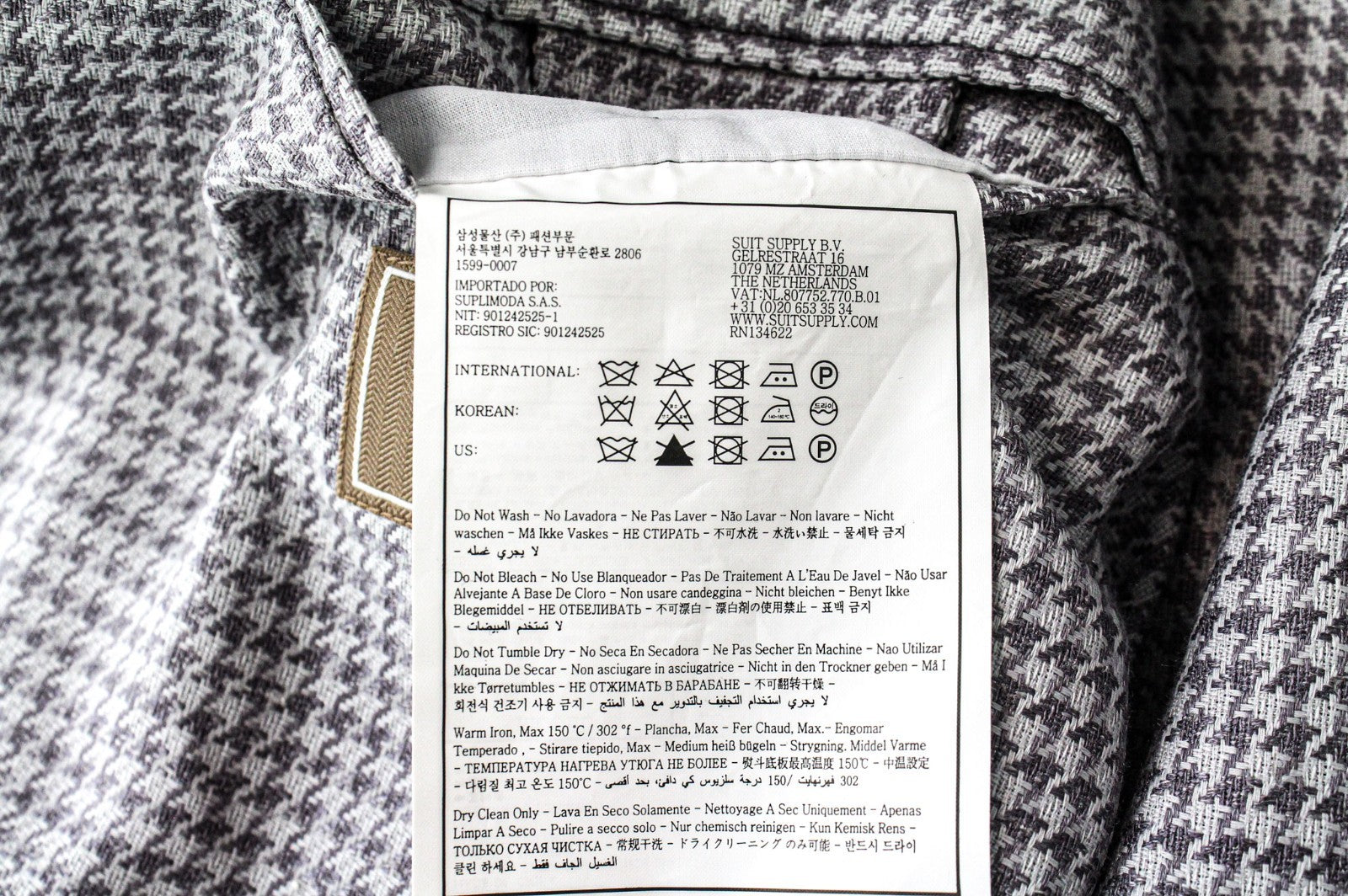 SUITSUPPLY Havana Men Blazer UK46S Purple Slim Wool Silk Linen Patterned