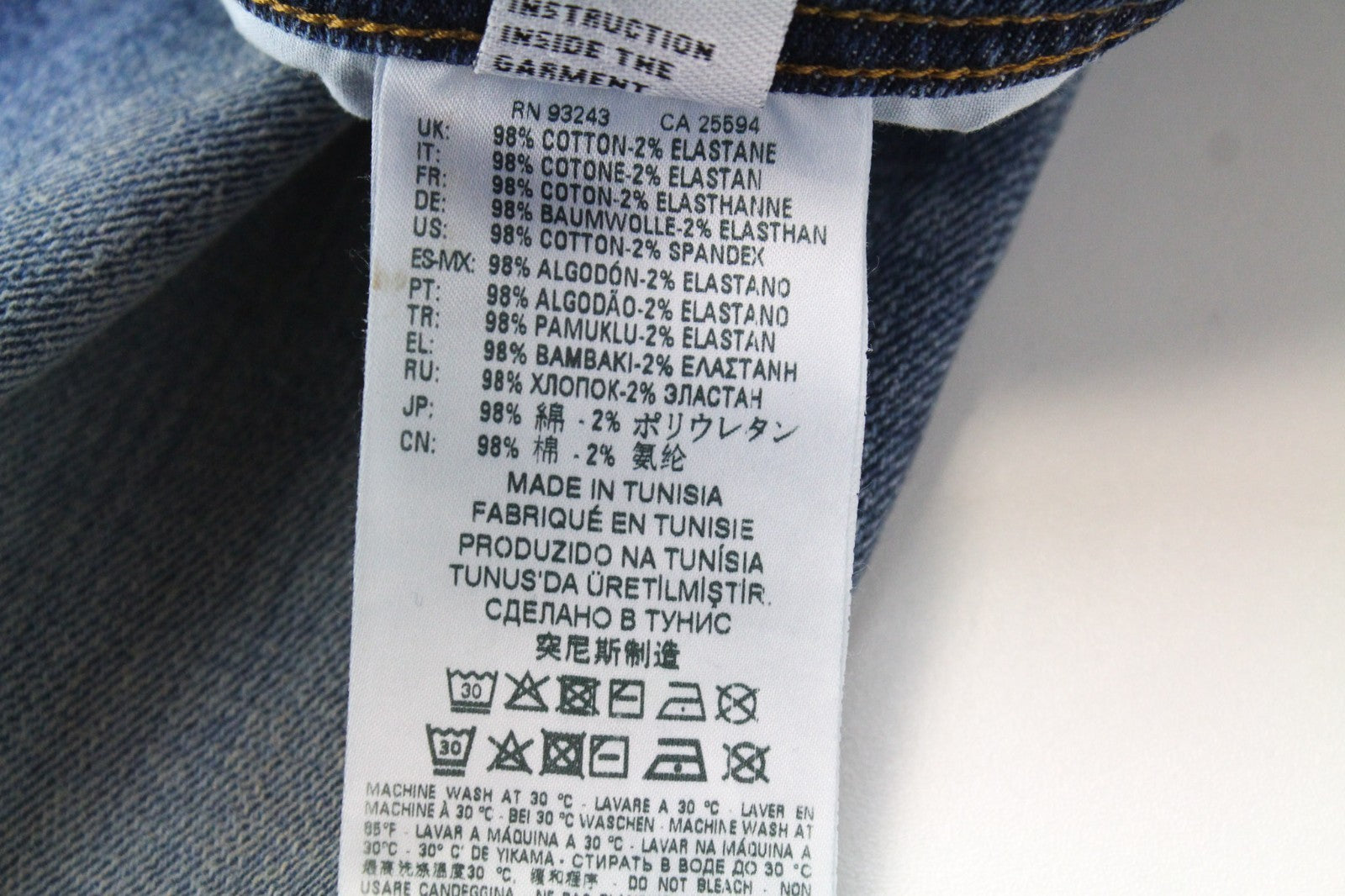 DIESEL Tepphar-X 0870H Men Jeans W26/L32 Boys Slim Carrot Blue Cotton Stretch
