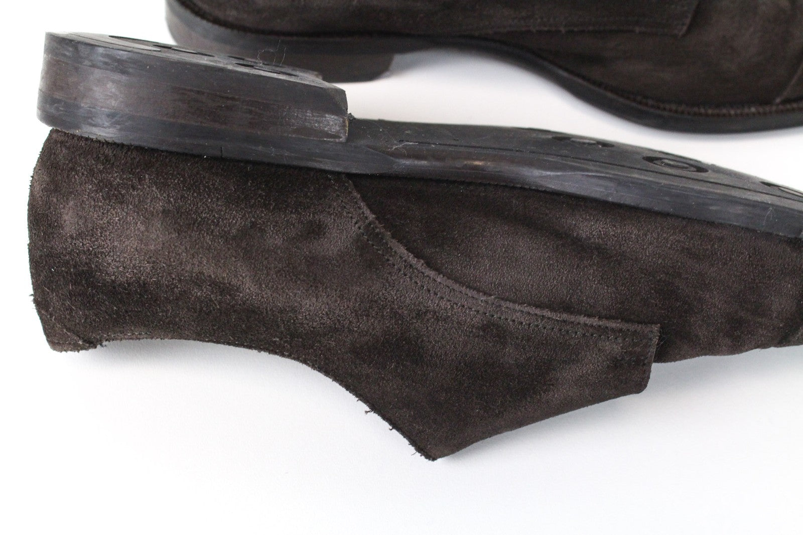 SUITSUPPLY Men Formal Shoes EU40.5 Dark Brown Suede Double-Buckled Low-Top