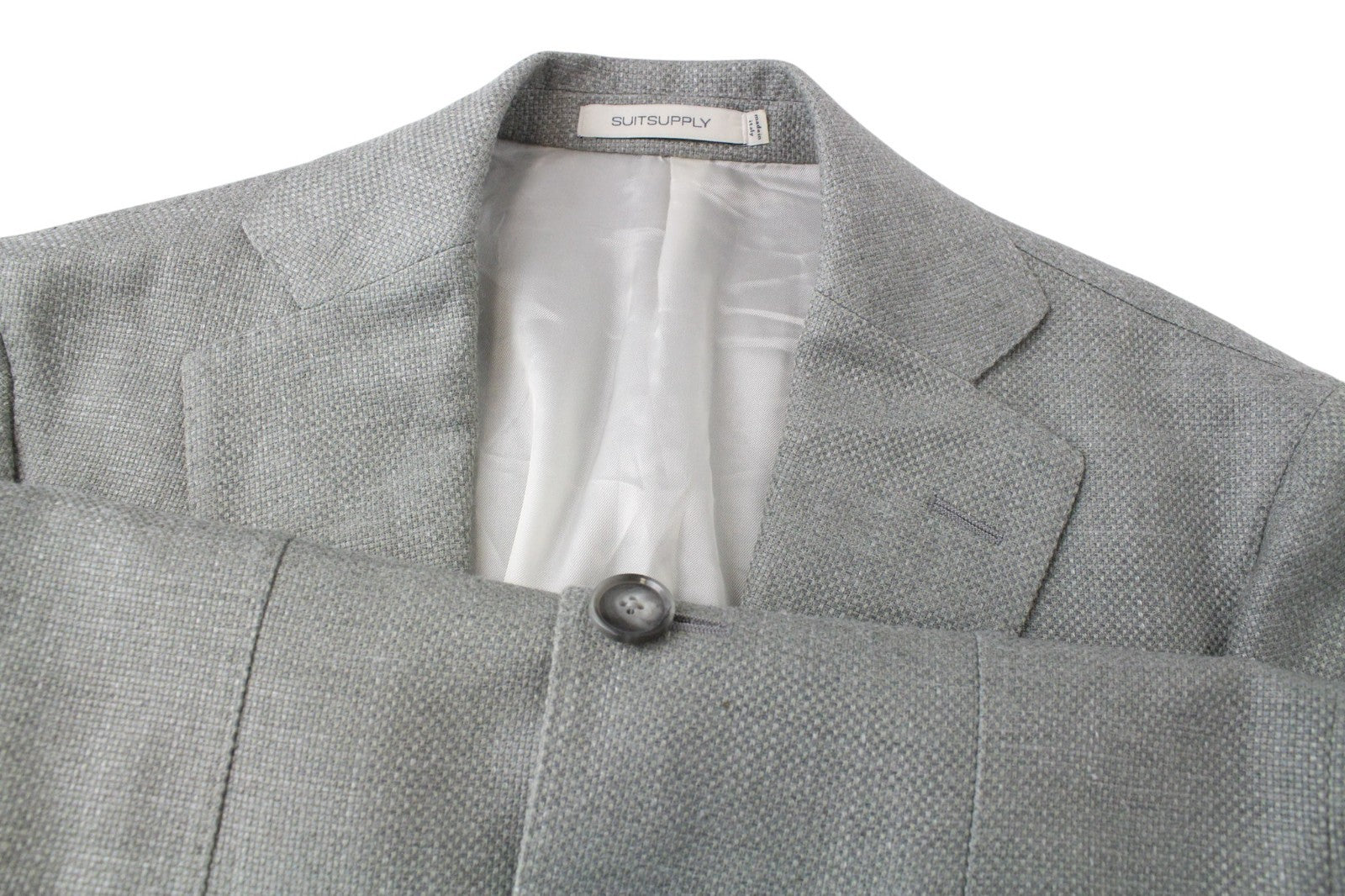 SUITSUPPLY Havana Men Blazer UK32R Green Wool Silk Linen Cashmere Slim Fit
