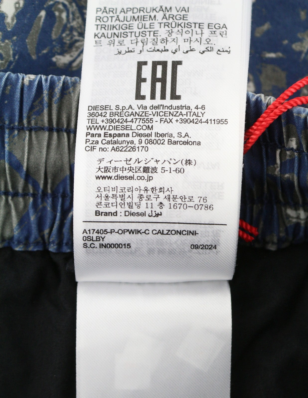 DIESEL P-Opwik-C Men Shorts XL Blue All-Over Graphic Print Straight RRP195