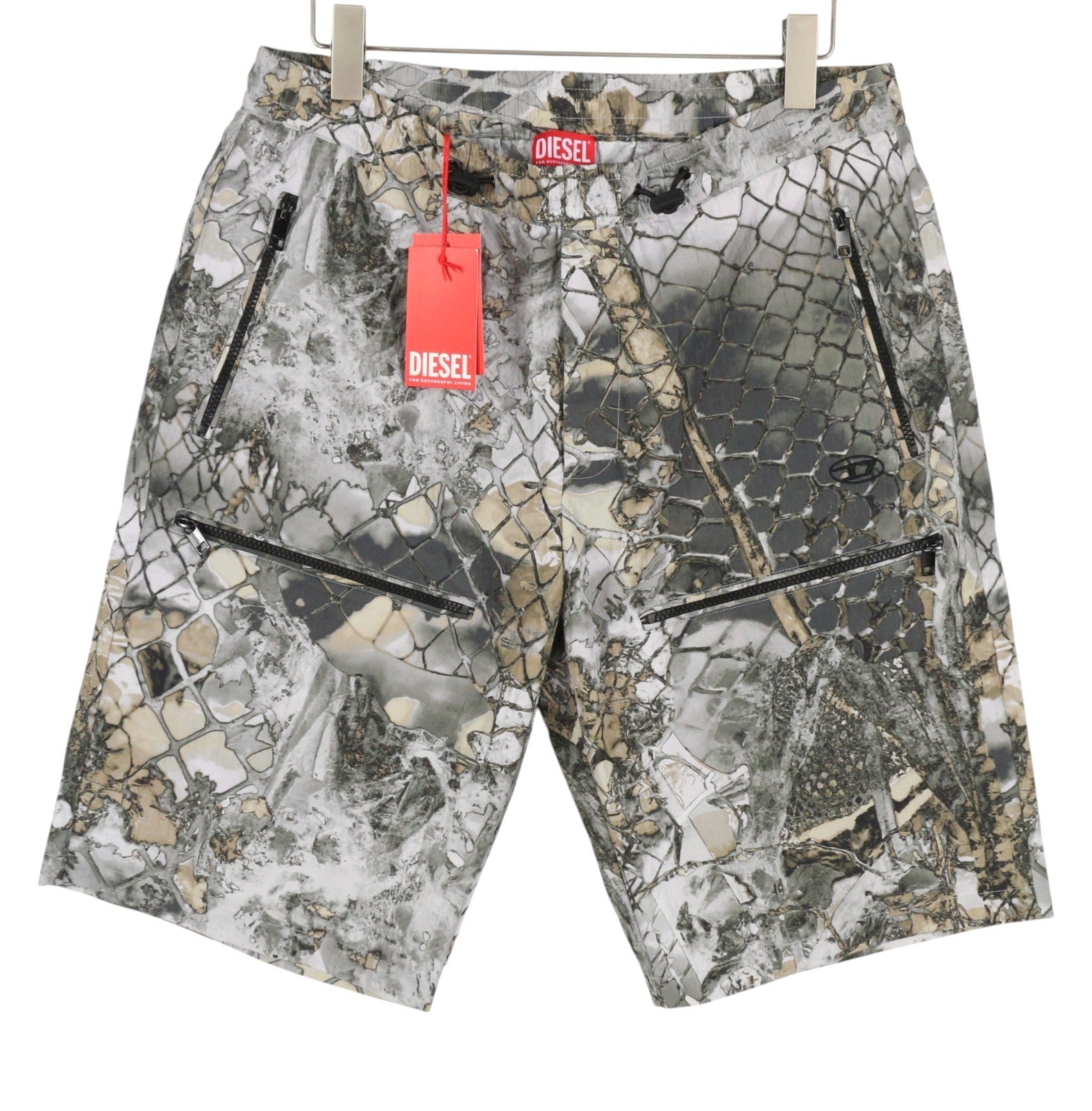 DIESEL P-Mckell-Short-A Men Shorts 52 W35 All-Over Graphic Print Straight RRP225