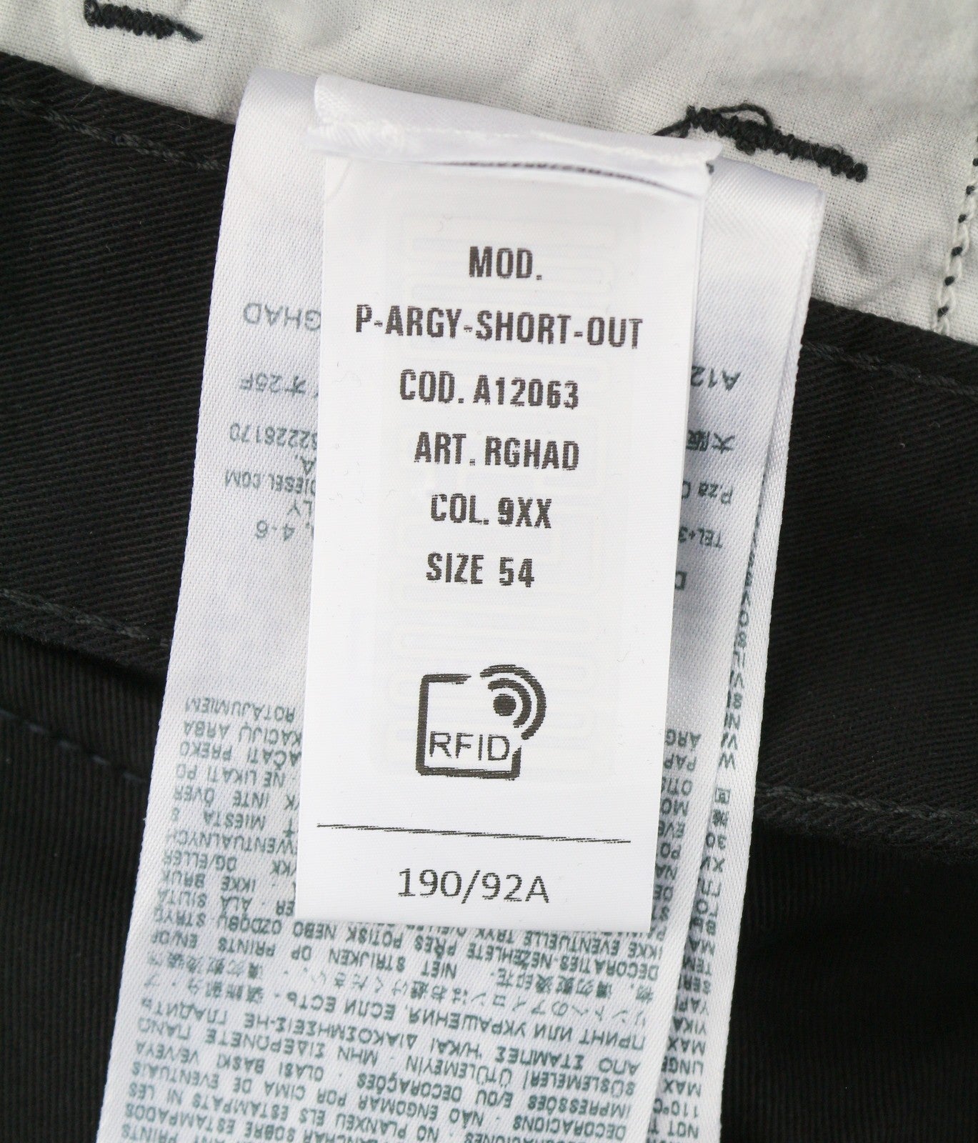 DIESEL P-Argy-Short-Out Men Shorts 54 W39 Black Zip Fly Cargo RRP175