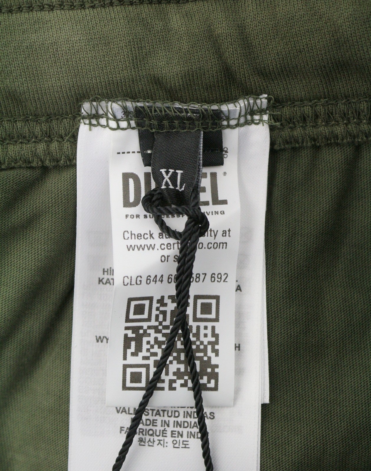 DIESEL P-Marky-Sho-G2 Men Shorts XL Green Faded Elastic Waistband RRP125