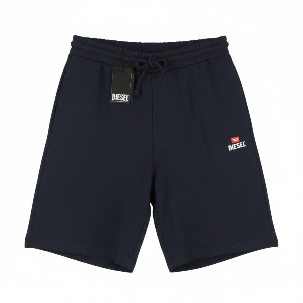 DIESEL P-Crow Off Men Shorts 2XL Dark Blue Relaxed Fit Elastic Waistband