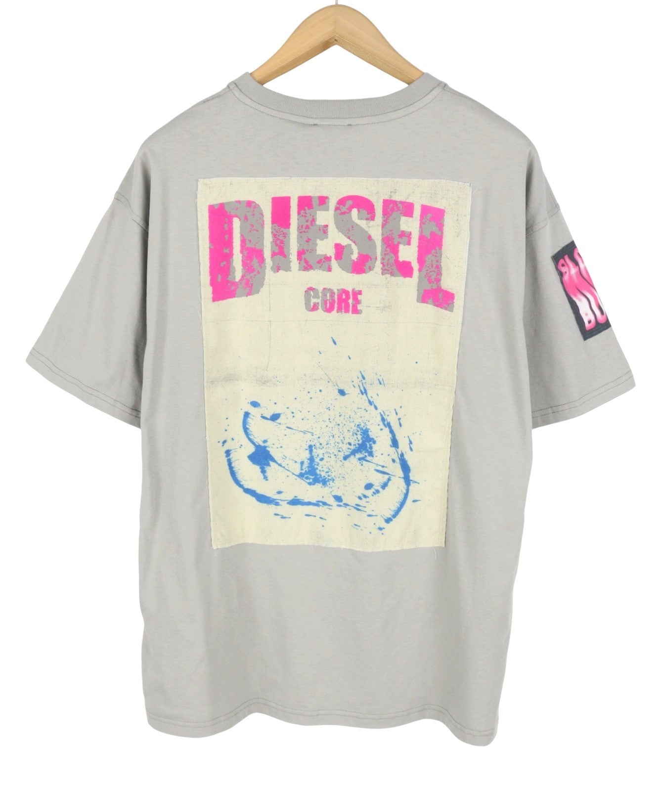 DIESEL T-Boxt-Slits-R8 Men T-Shirt XL Grey Patches Oversized Short Sleeve RRP175