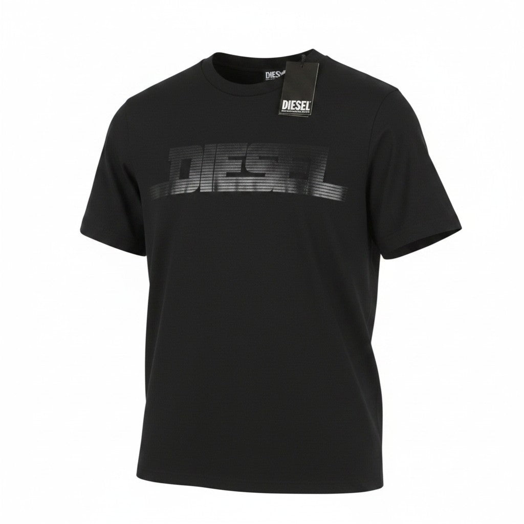 DIESEL T-Just 12-5 Men T-Shirt 2XL Black Cotton Tricot Crew Neck Short Sleeve