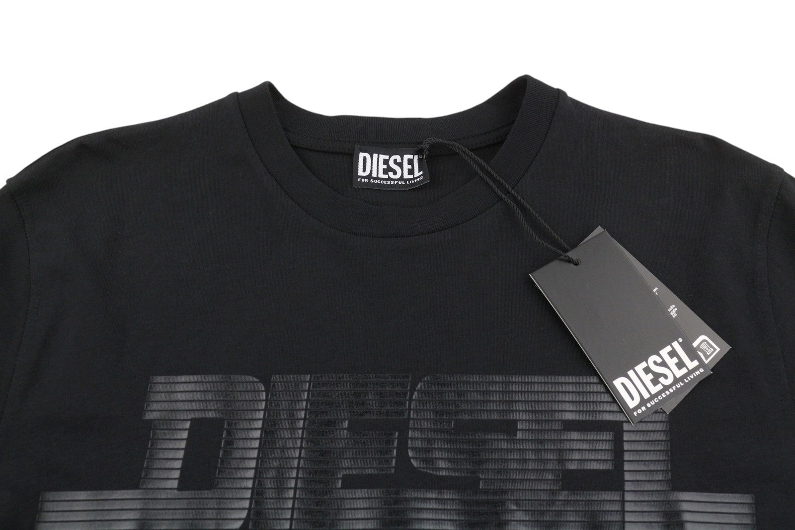 DIESEL T-Just 12-5 Men T-Shirt 2XL Black Cotton Tricot Crew Neck Short Sleeve