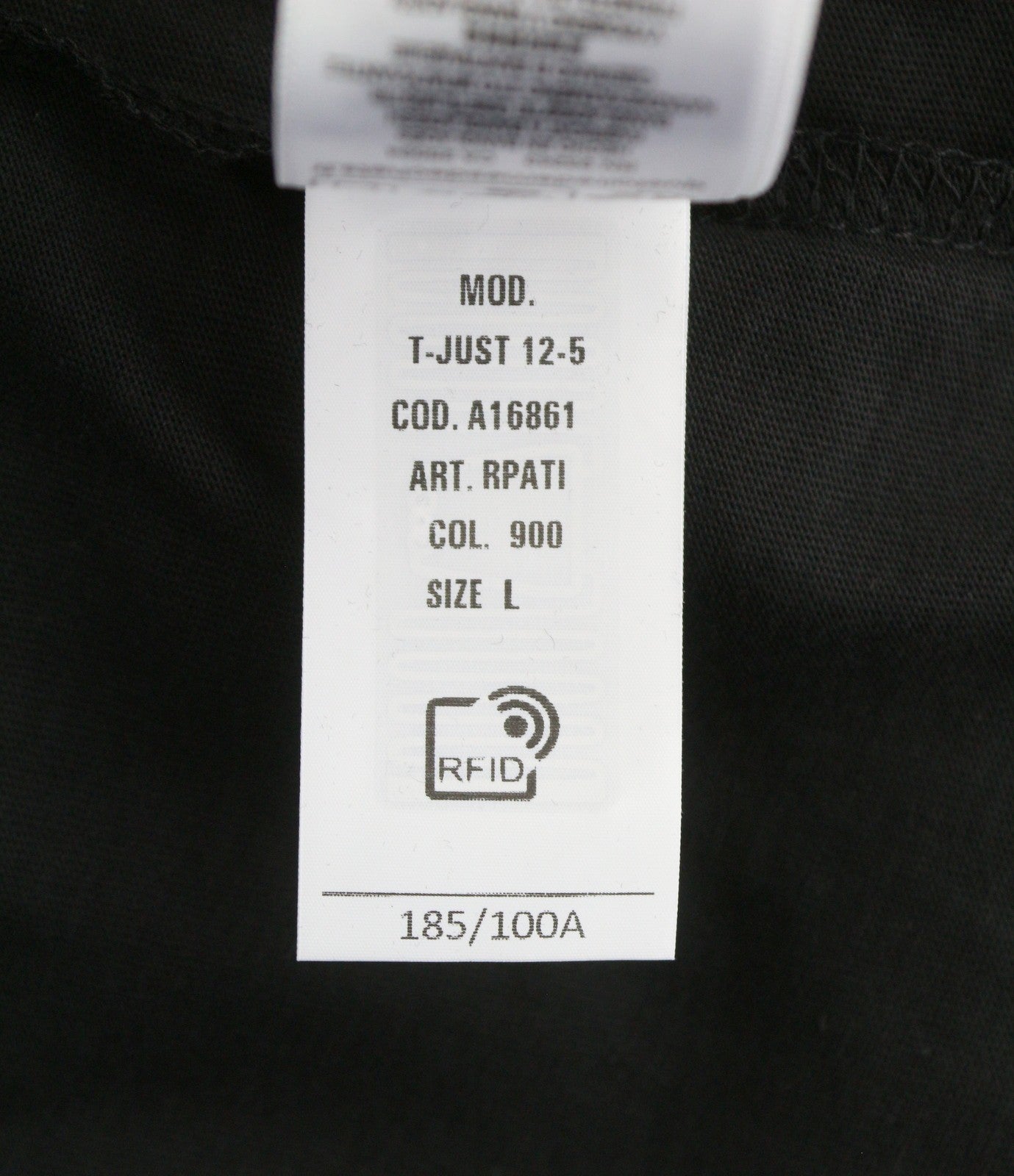 DIESEL T-Just 12-5 Men T-Shirt L Black Cotton Tricot Crew Neck Short Sleeve