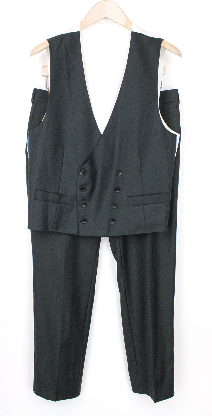 SUITSUPPLY Ferrara Men Suit UK40S Wastcoat Trousers Green Pure Wool 2Piece