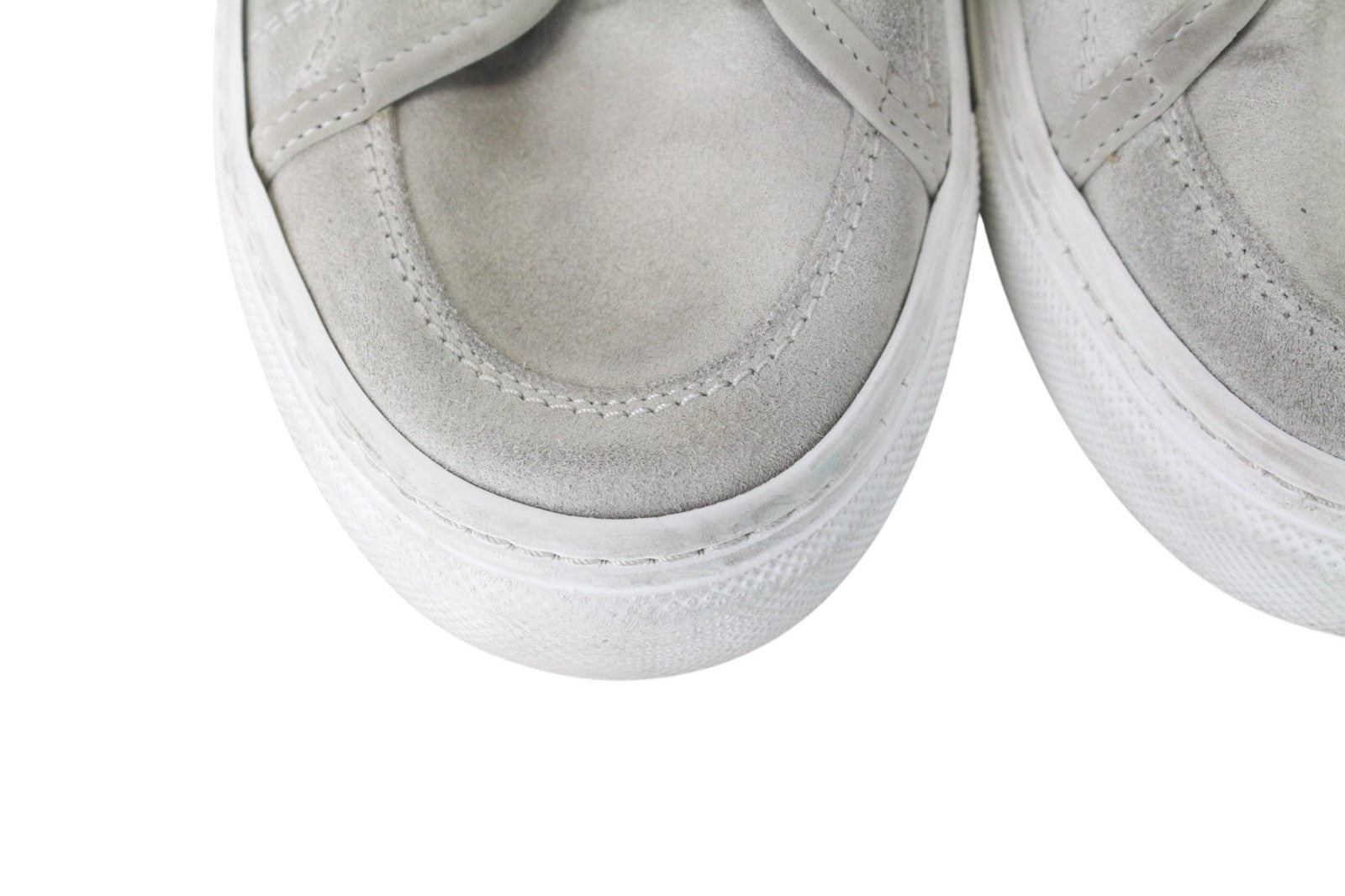 SUITSUPPLY Men Trainers EU44 Grey Low-Top Laced Casual Suede Sneakers