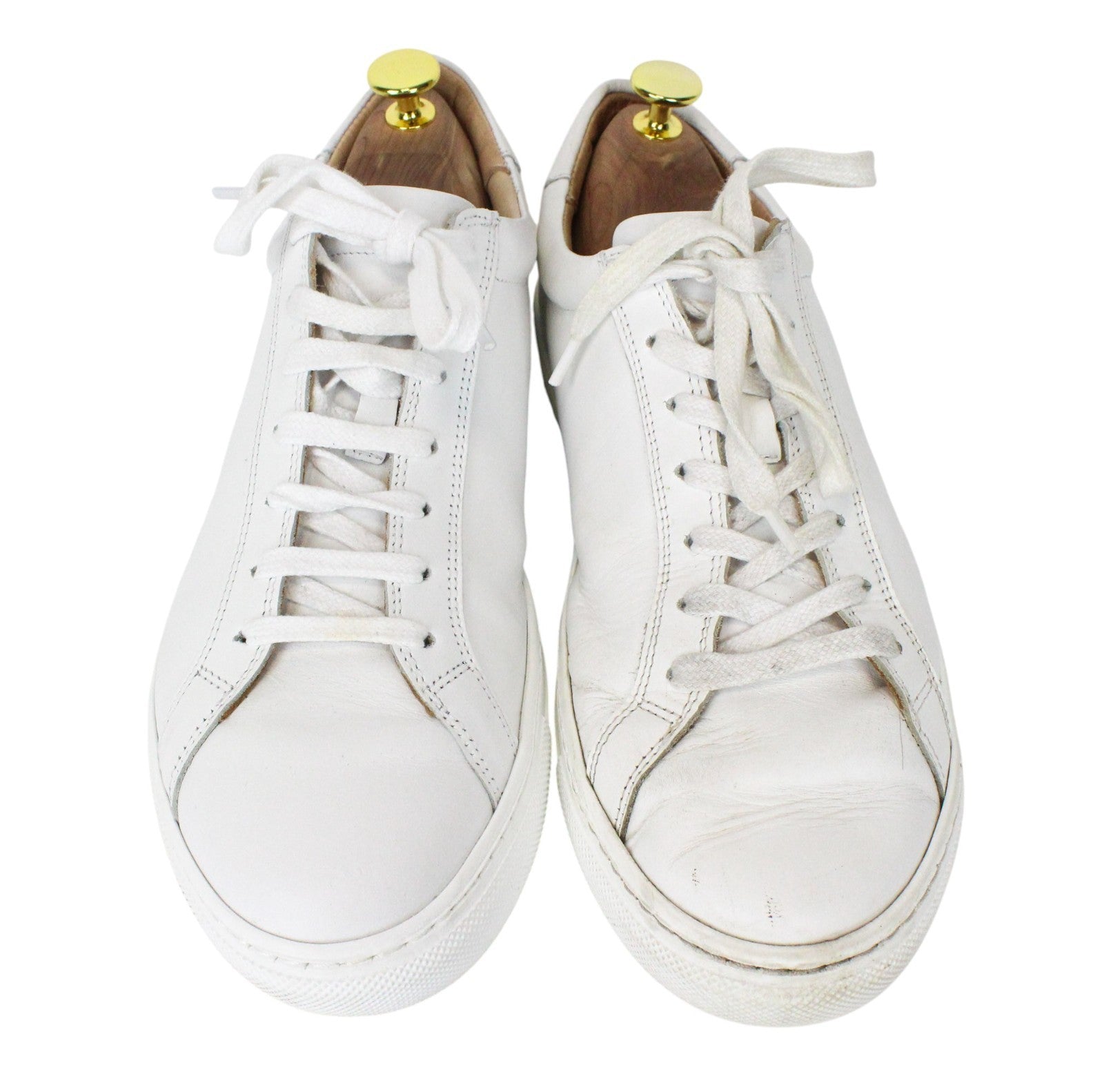SUITSUPPLY Men Trainers EU42 White Genuine Leather Low-Top Laced Sneakers