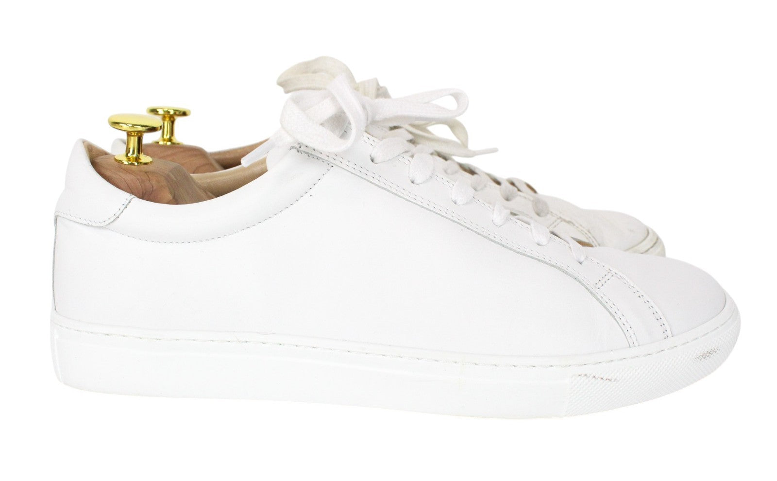 SUITSUPPLY Men Trainers EU42 White Genuine Leather Low-Top Laced Sneakers