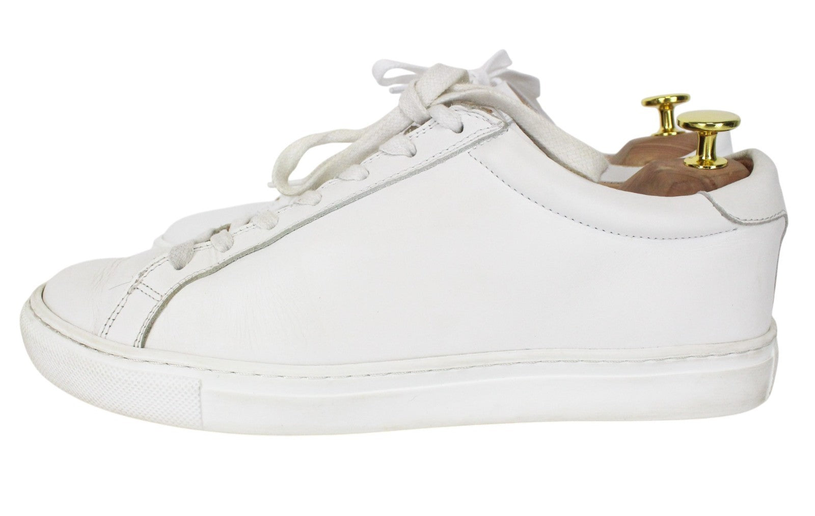 SUITSUPPLY Men Trainers EU42 White Genuine Leather Low-Top Laced Sneakers
