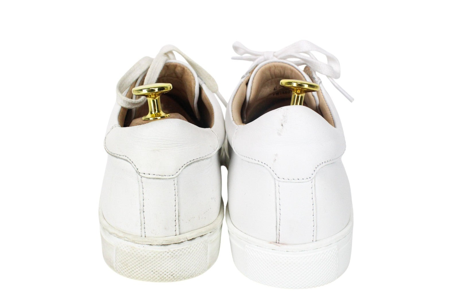 SUITSUPPLY Men Trainers EU42 White Genuine Leather Low-Top Laced Sneakers