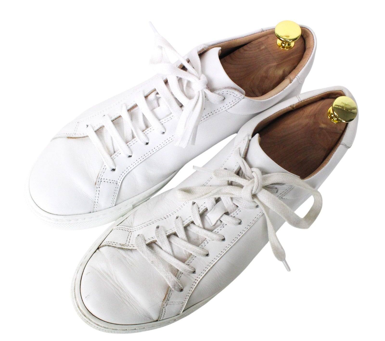 SUITSUPPLY Men Trainers EU42 White Genuine Leather Low-Top Laced Sneakers