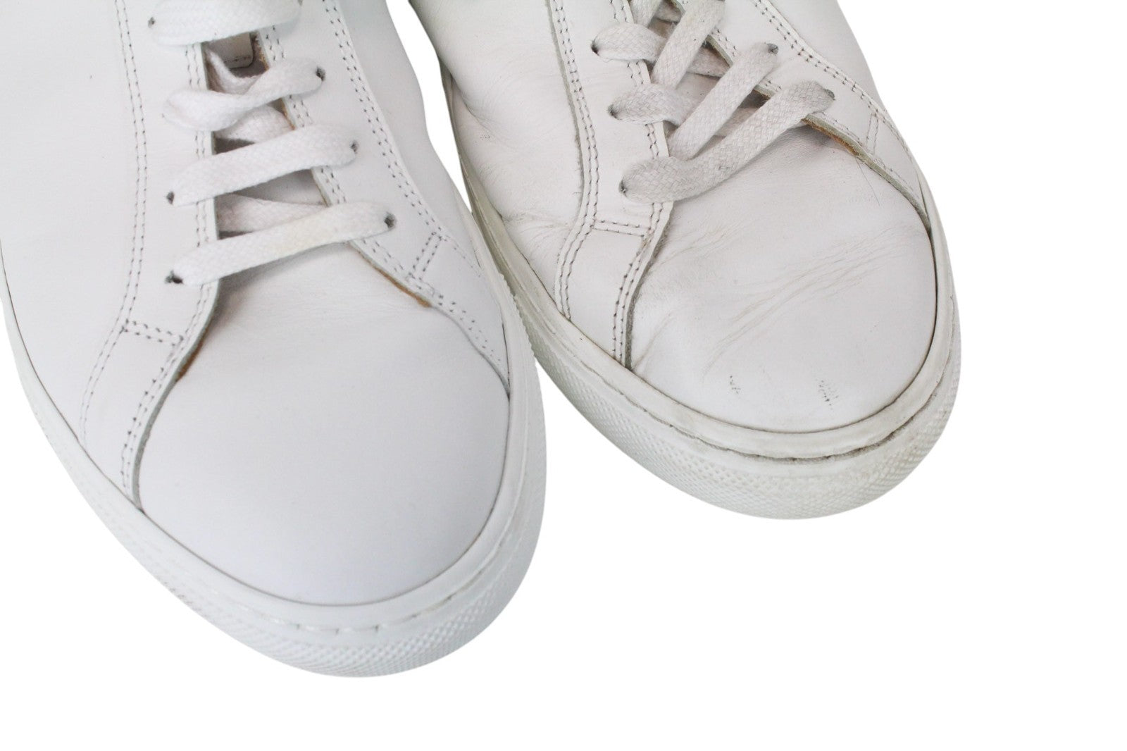 SUITSUPPLY Men Trainers EU42 White Genuine Leather Low-Top Laced Sneakers