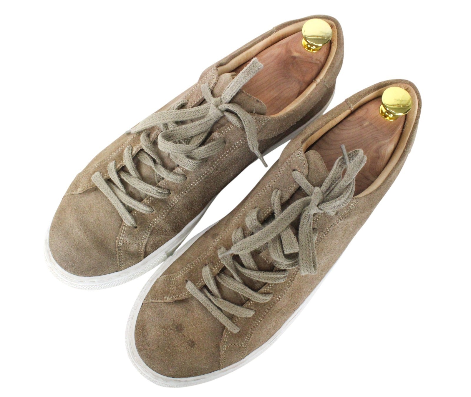 SUITSUPPLY Men Trainers EU41 Brown Low-Top Laced Casual Suede Sneakers