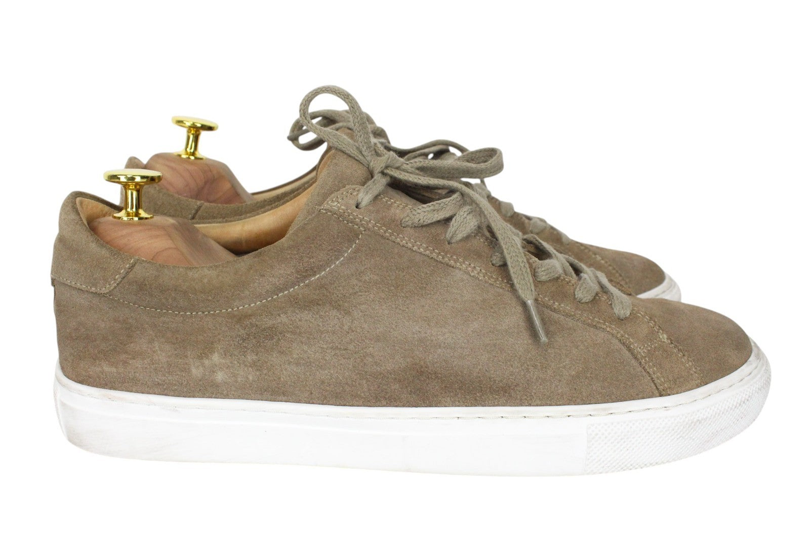 SUITSUPPLY Men Trainers EU41 Brown Low-Top Laced Casual Suede Sneakers