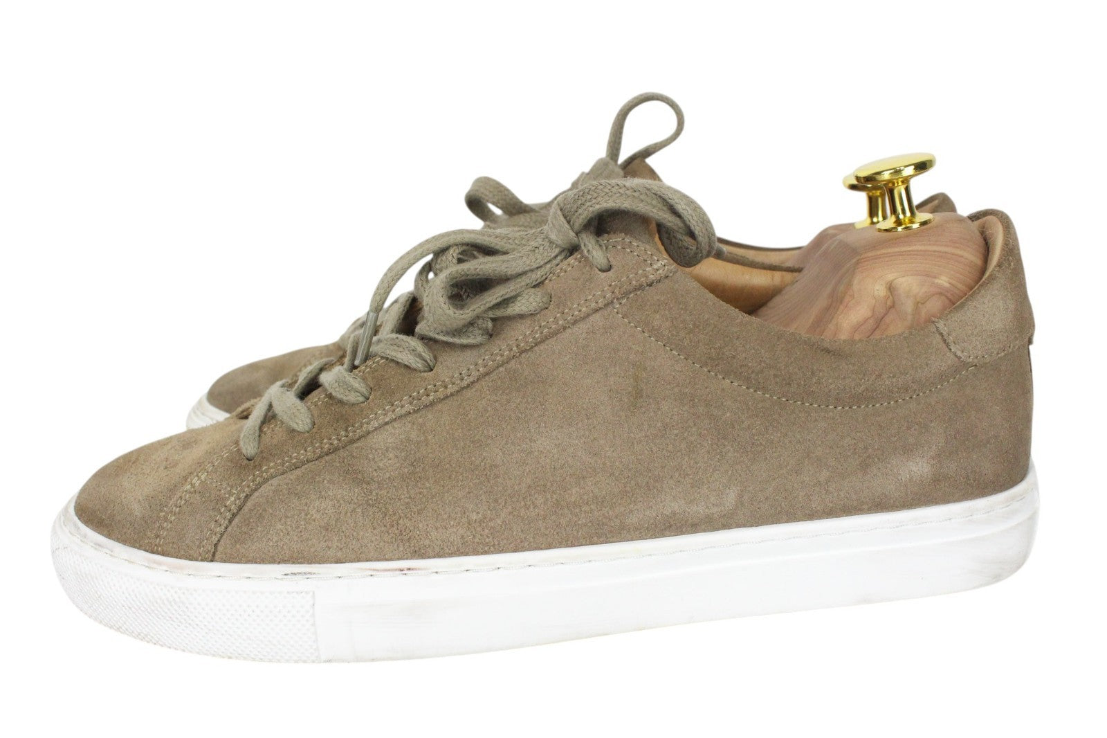 SUITSUPPLY Men Trainers EU41 Brown Low-Top Laced Casual Suede Sneakers