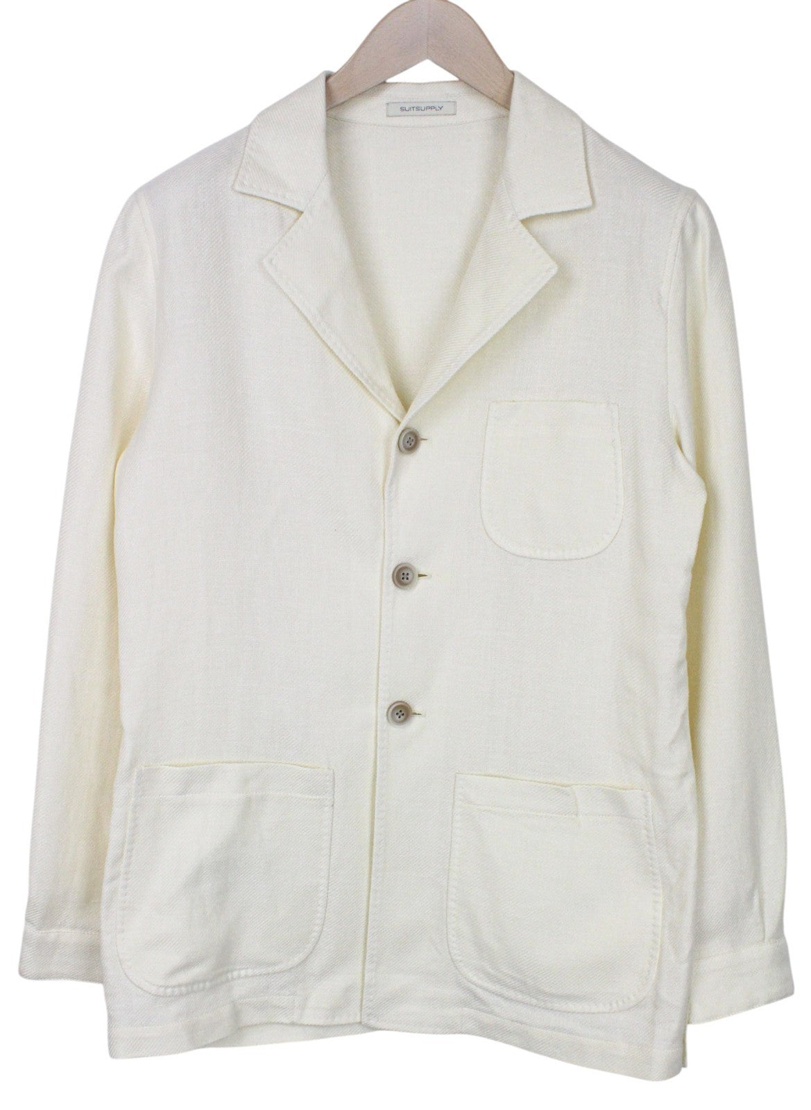 SUITSUPPLY Greenwich Men Blazer UK36R Off-White Linen Silk Cotton Lightweight