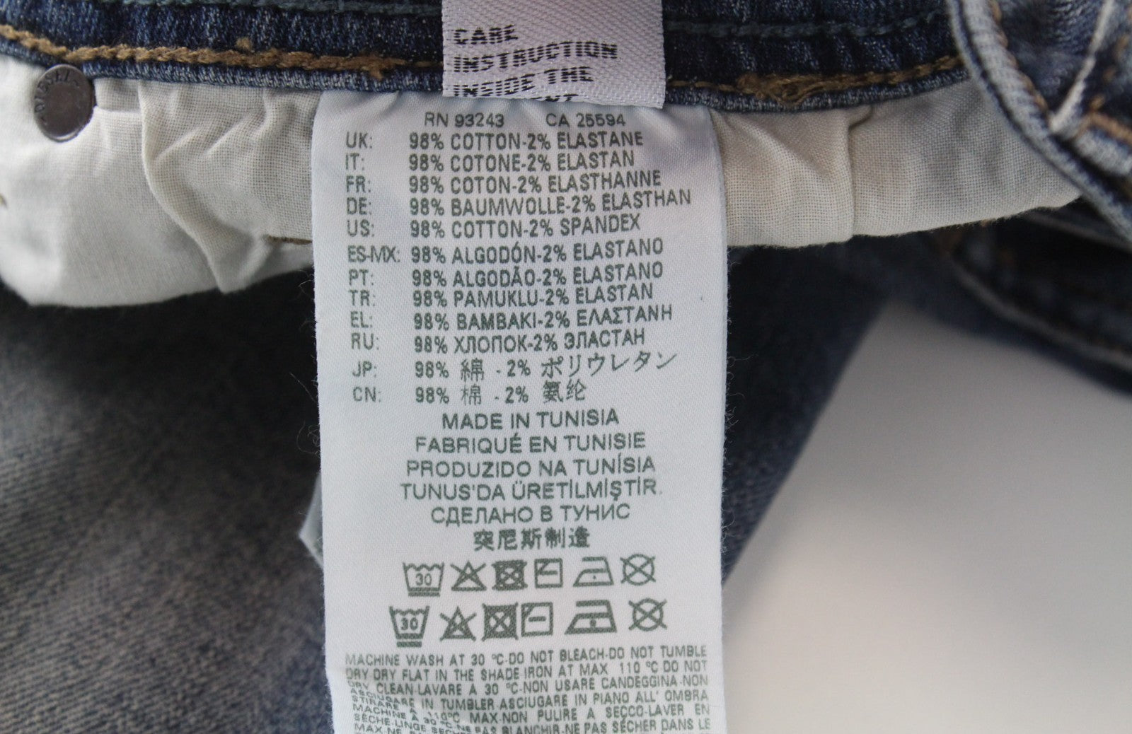 DIESEL Sleenker 069FI Men Jeans W29/L32 Slim Skinny Blue Cotton Stretch Washed
