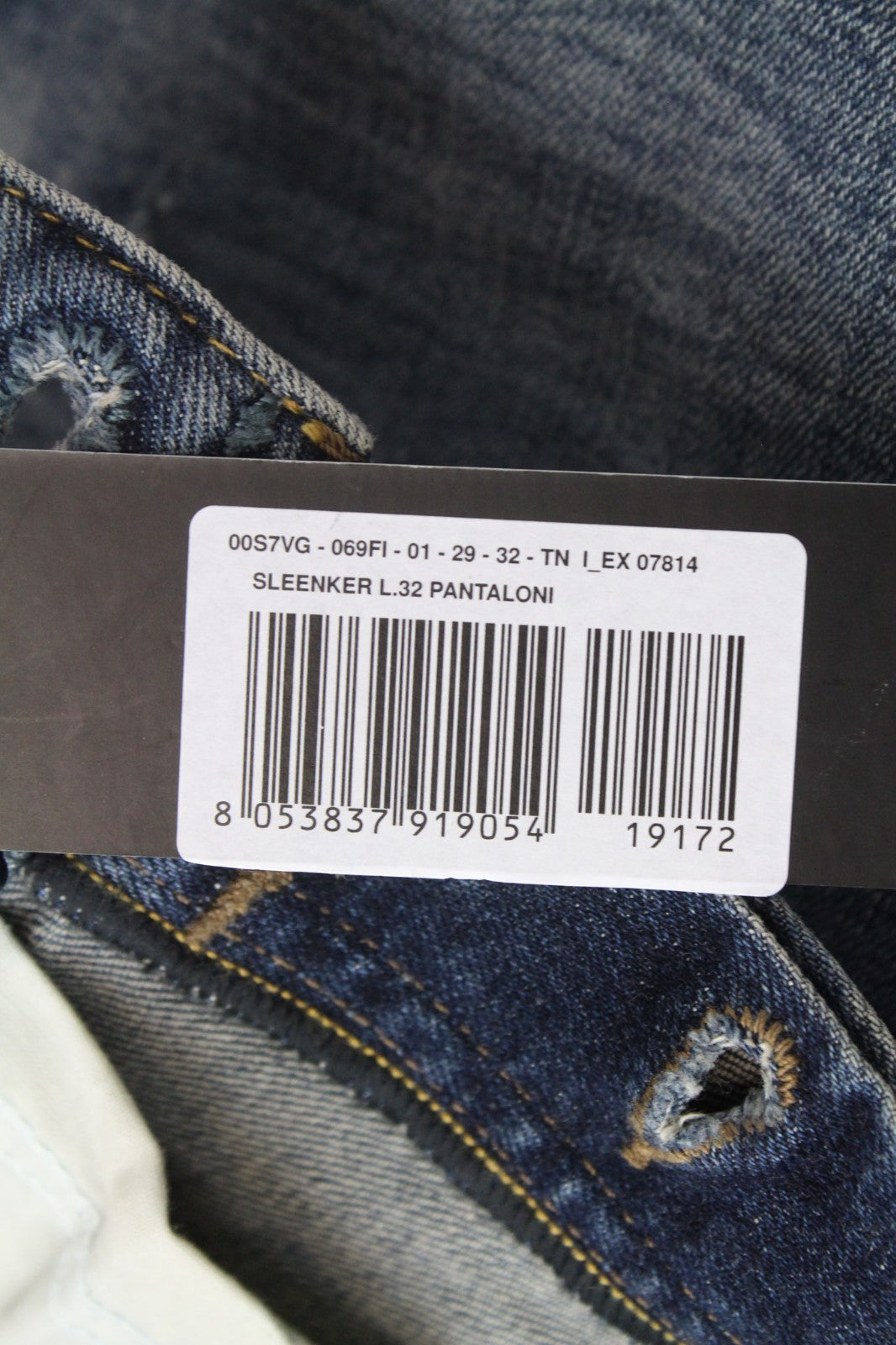 DIESEL Sleenker 069FI Men Jeans W29/L32 Slim Skinny Blue Cotton Stretch Washed