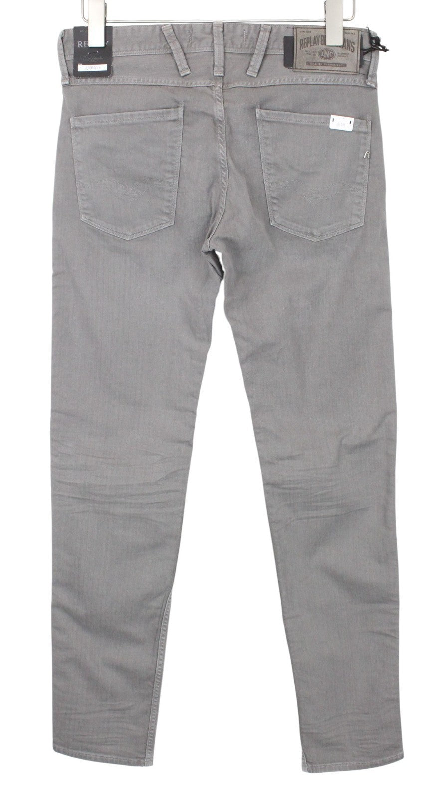 REPLAY Anbass Men Jeans W29/L32 Slim Fit Casual Cotton Stretch Grey 5-Pocket