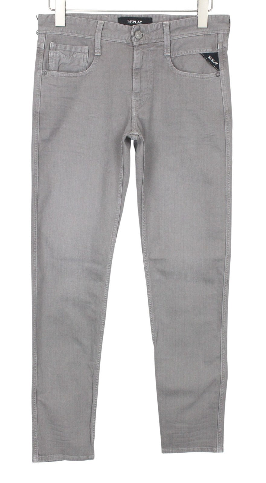 REPLAY Anbass Men Jeans W30/L34 Slim Fit Denim Cotton Stretch Grey