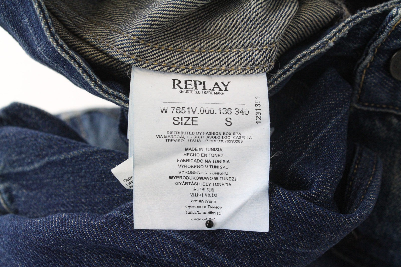 REPLAY Women Jacket S Washed Blue Collared Cotton Long Sleeve Cropped Denim