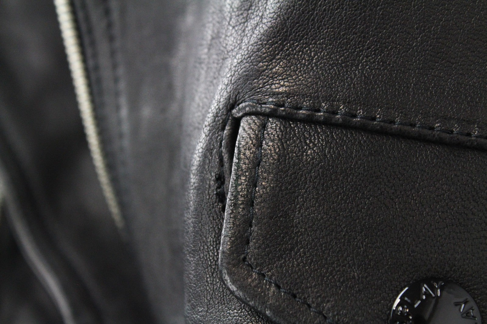 REPLAY Men Jacket XL Black Genuine Lambskin Leather Zipped Single-Breast RRP499