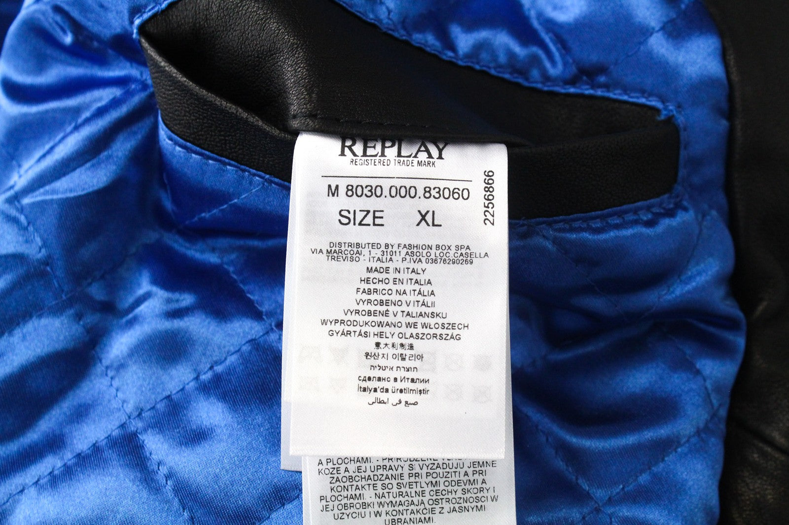 REPLAY Men Jacket XL Black Genuine Lambskin Leather Zipped Single-Breast RRP499