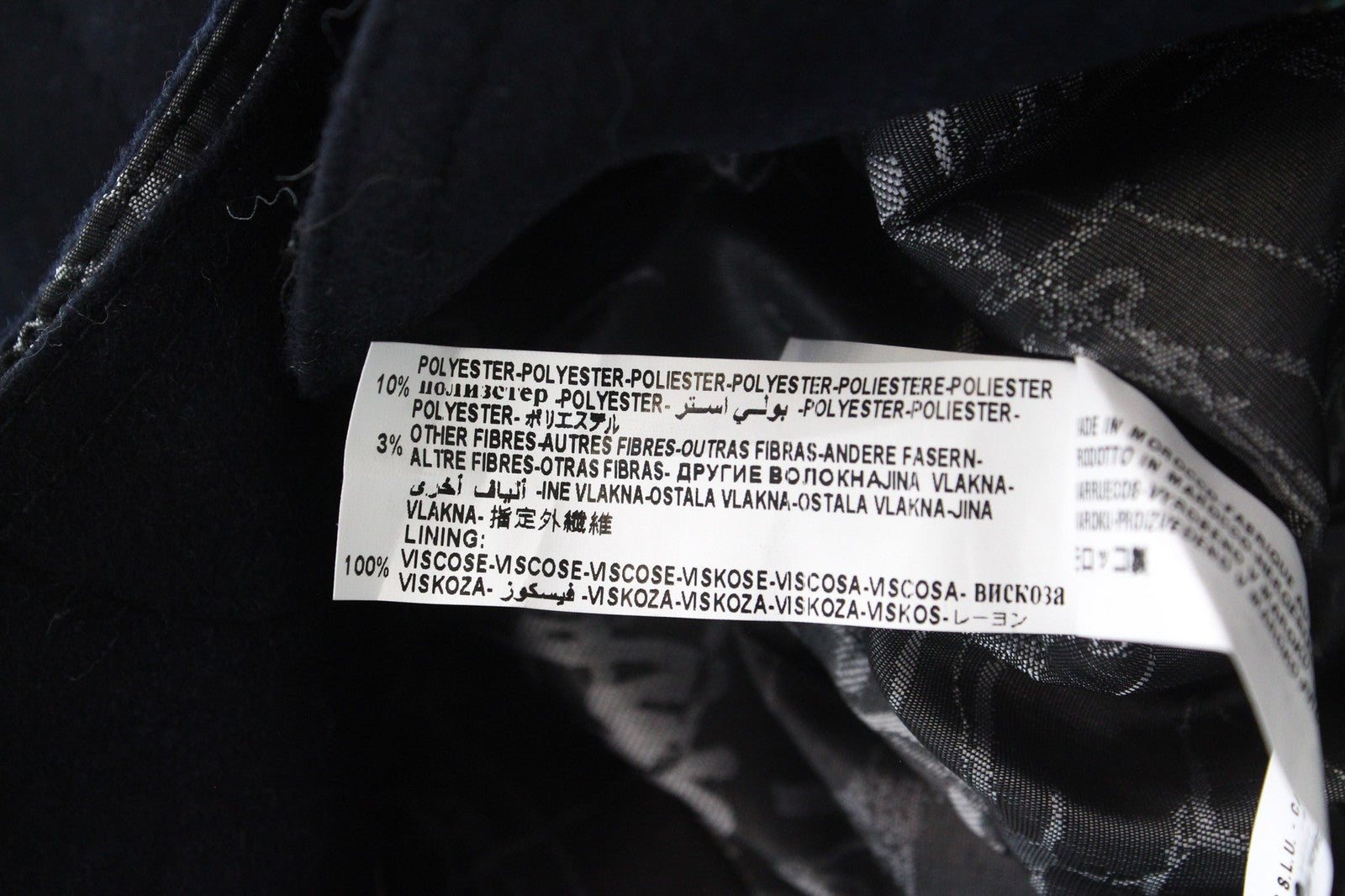 DESIGUAL Snowrobot Women Coat 38 Blue Wool Cotton Blend Checked Single-Breasted