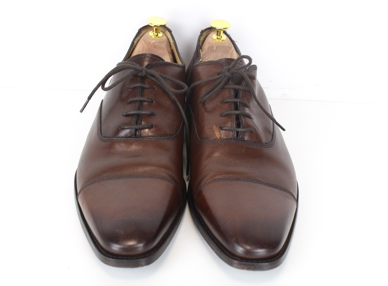 SUITSUPPLY Men Formal Shoes EU44 Brown Genuine Leather Laced Low-Top Classic