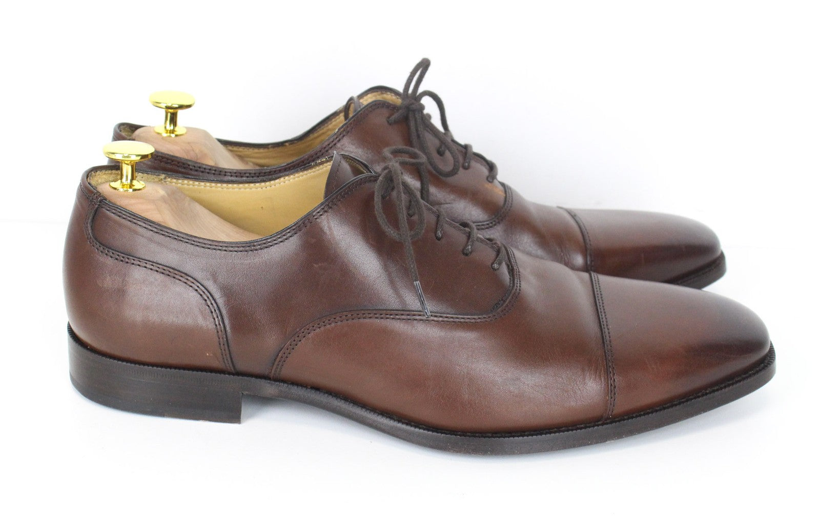 SUITSUPPLY Men Formal Shoes EU44 Brown Genuine Leather Laced Low-Top Classic