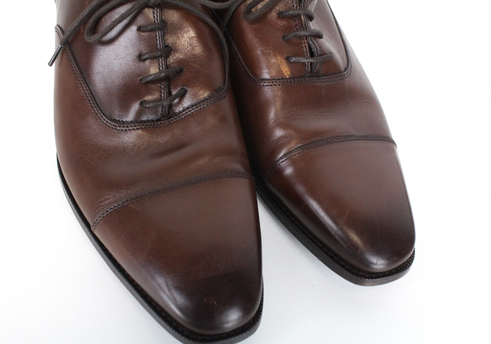 SUITSUPPLY Men Formal Shoes EU44 Brown Genuine Leather Laced Low-Top Classic