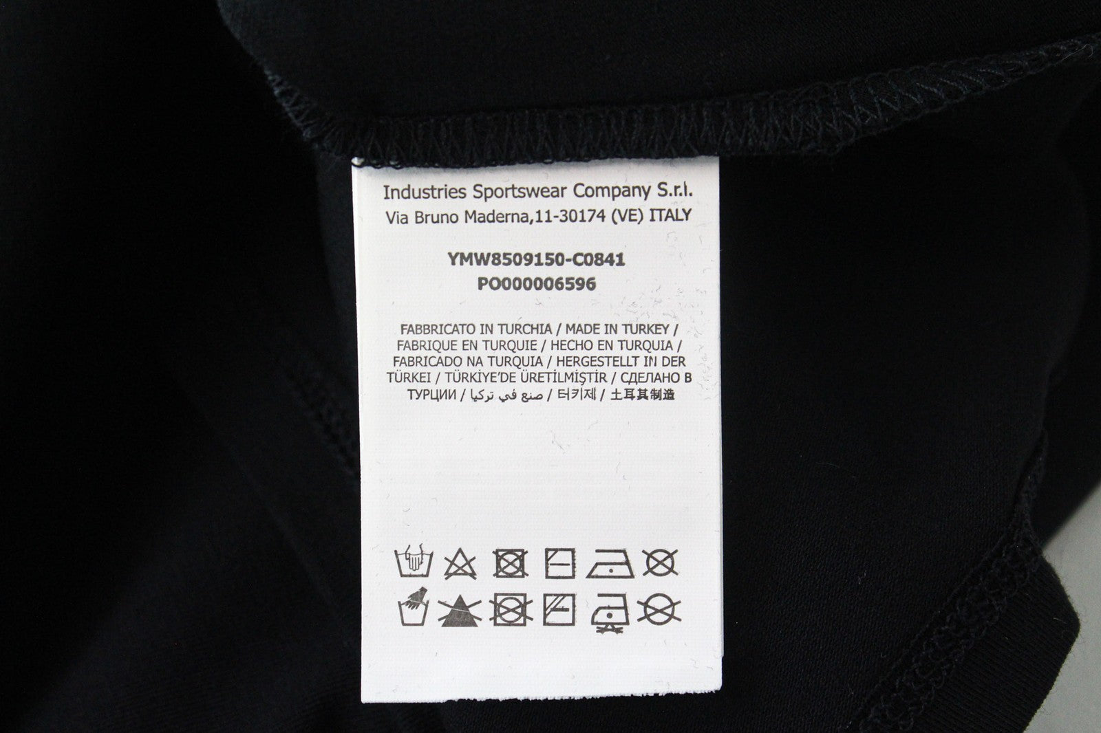 MARINA YACHTING Men T-Shirt S Black Pull On Crew Neck Rhinestones Logo Cotton