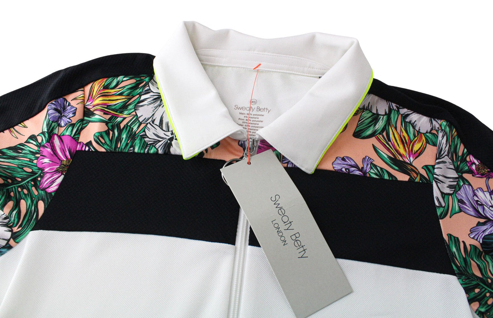 SWEATY BETTY Volley Women Sport Dress XS Stretch White Floral Print Tennis RRP95