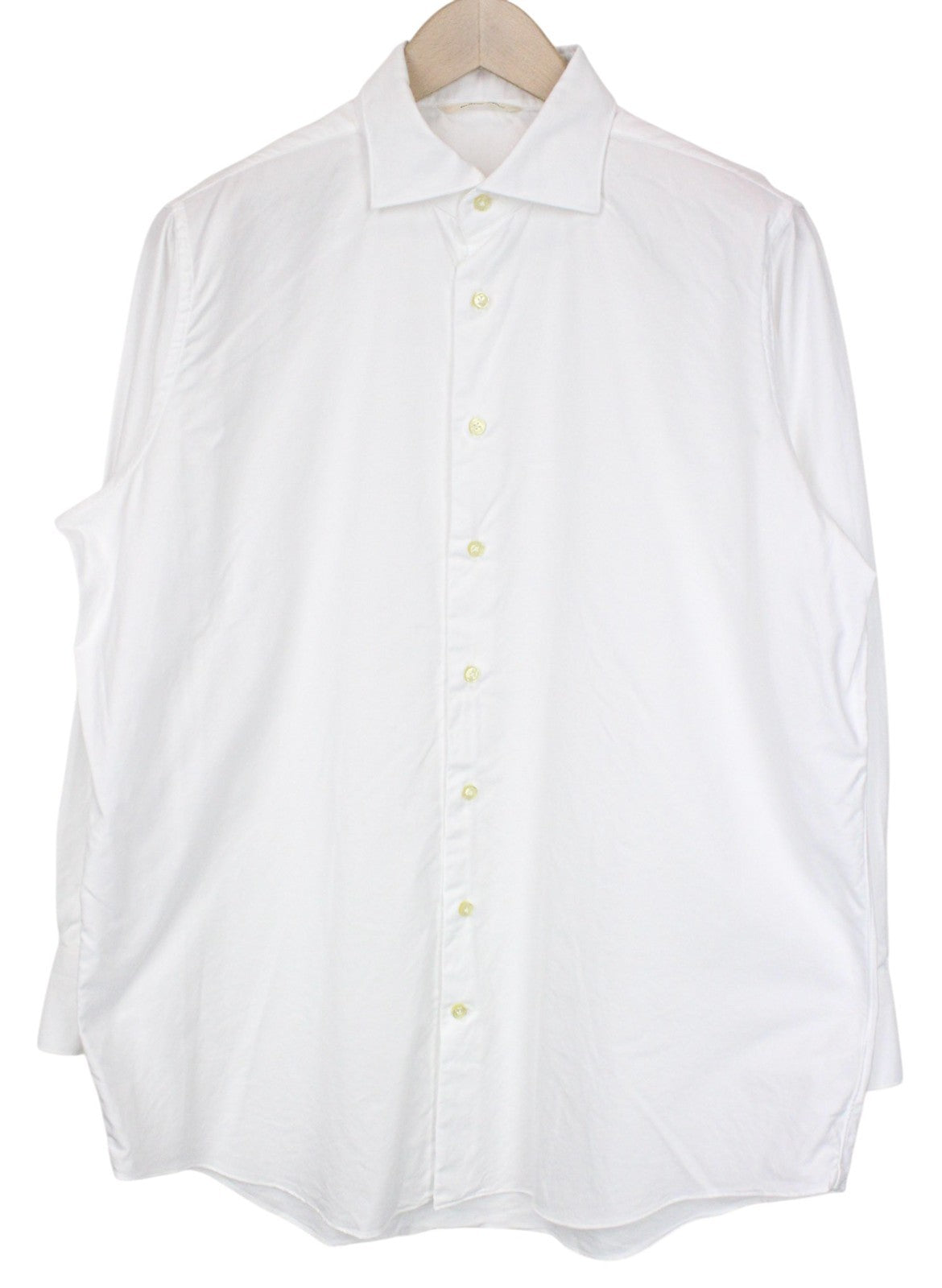 SUITSUPPLY Men Shirt M Slim White Pure Cotton Classic Long Sleeve Twill