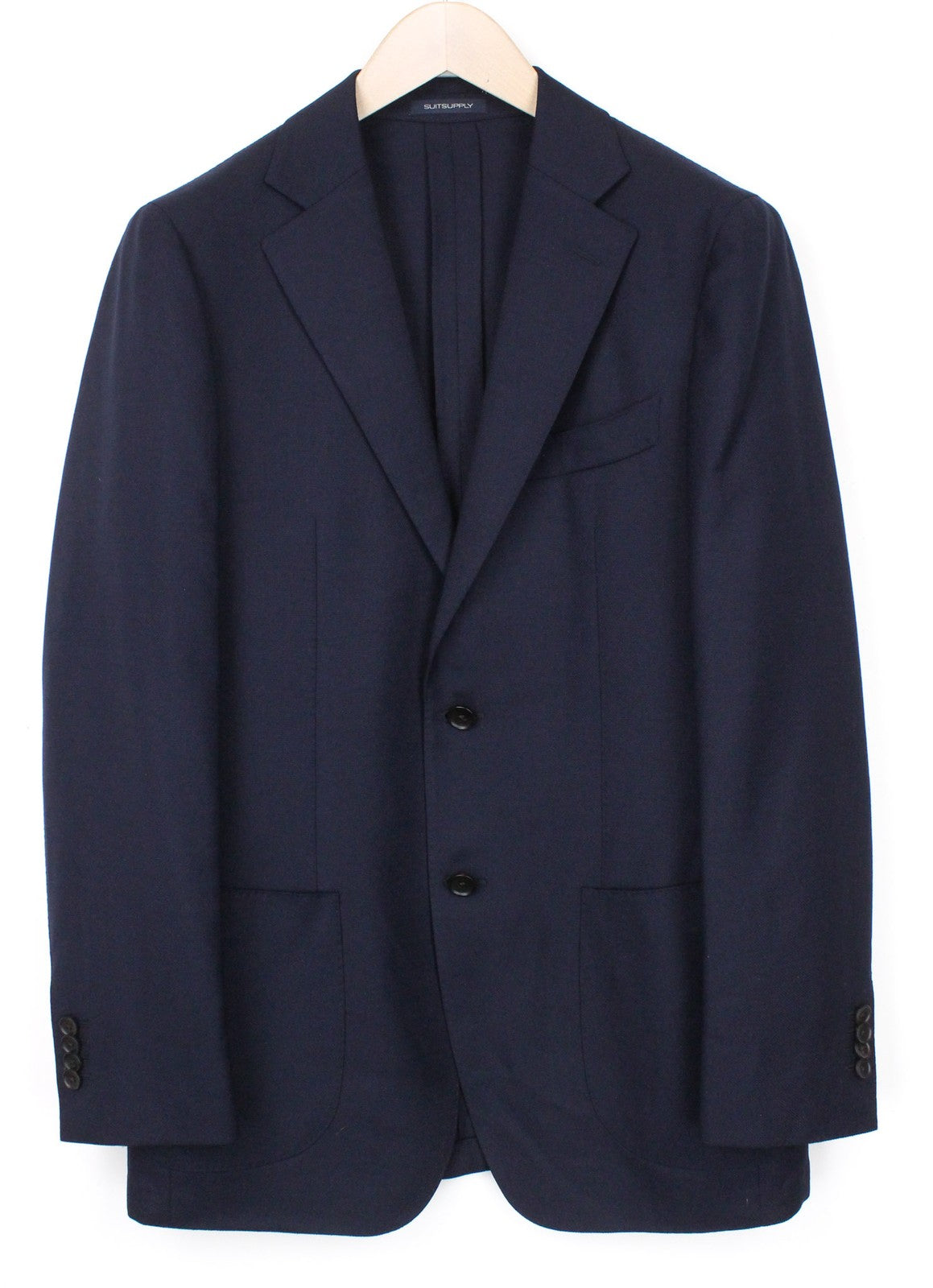 SUITSUPPLY Havana Men Suit UK38R Blue Wool Stretch Slim Single-Breasted 2 Piece