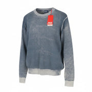 DIESEL K-Larence-B Men Jumper L Blue Faded Cotton Knitted Pull On RRP225