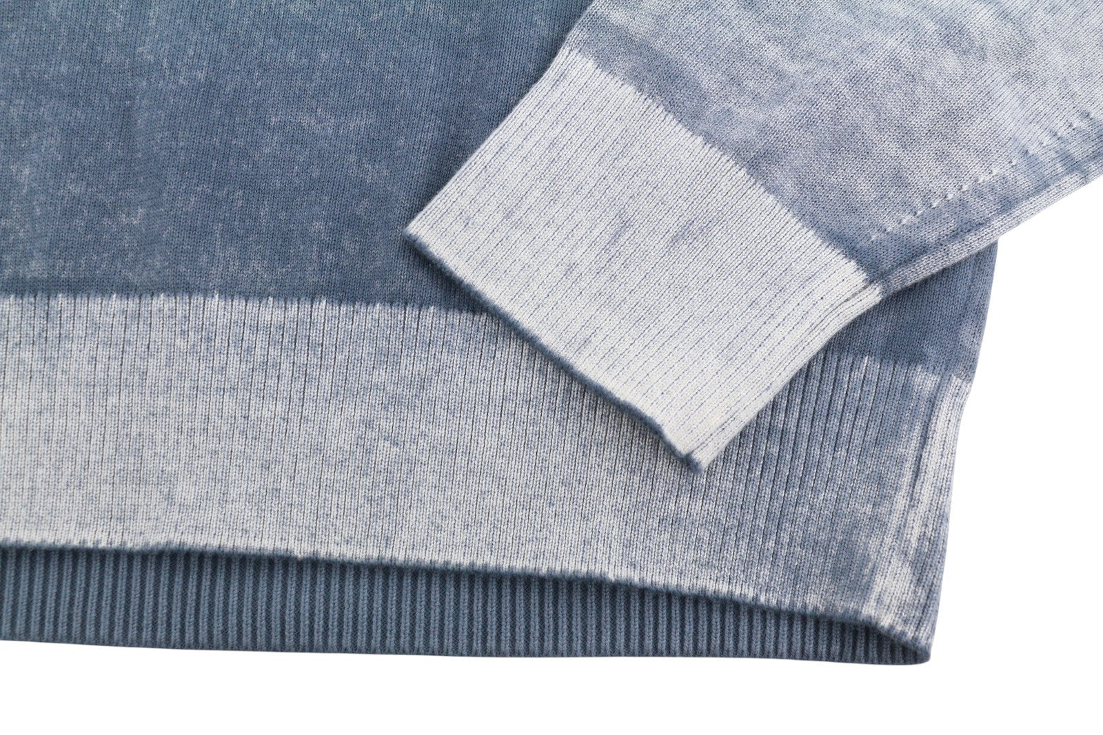 DIESEL K-Larence-B Men Jumper L Blue Faded Cotton Knitted Pull On RRP225