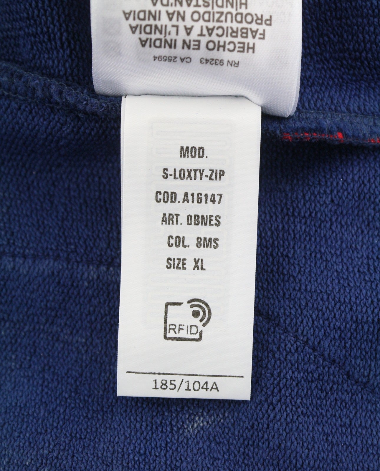 DIESEL S-Loxty-Zip Men Hoodie XL Blue All-Over Graphic Print Full Zip RRP350