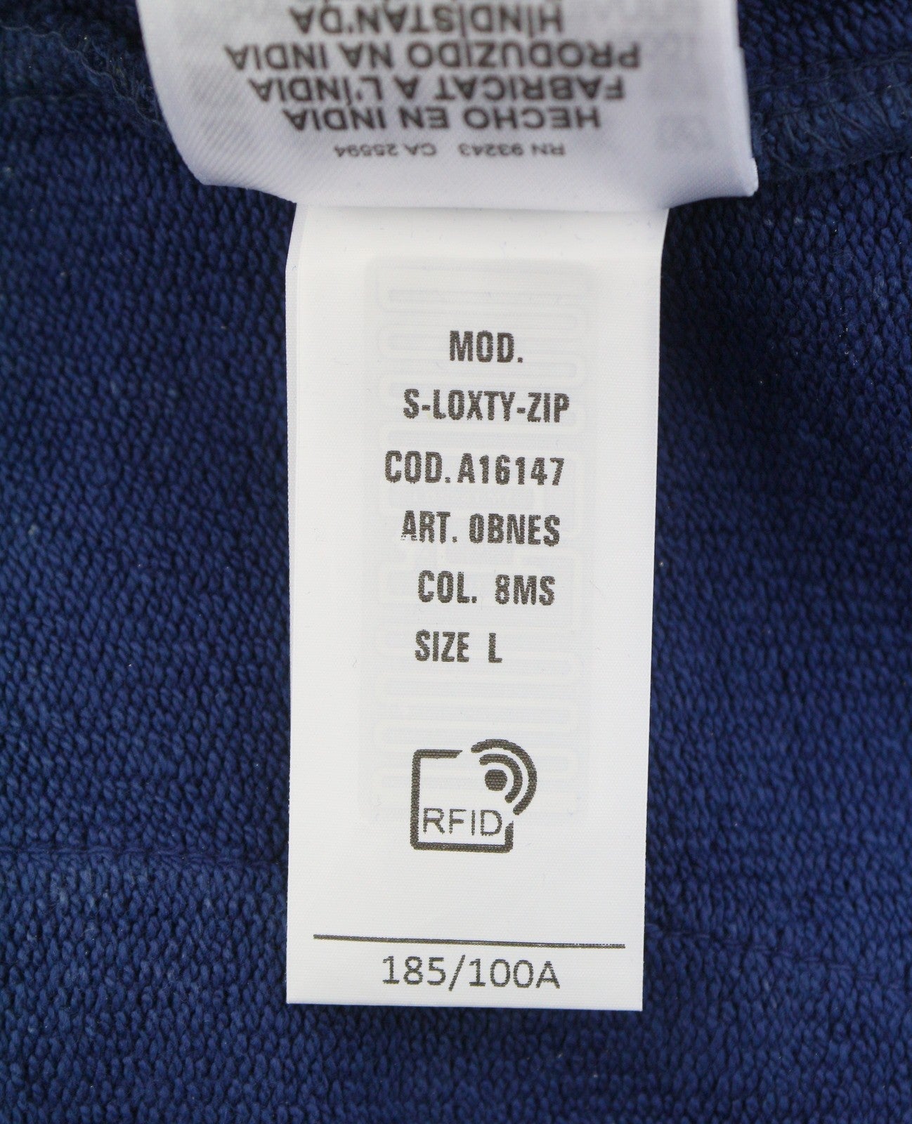 DIESEL S-Loxty-Zip Men Hoodie L Blue All-Over Graphic Print Full Zip RRP350