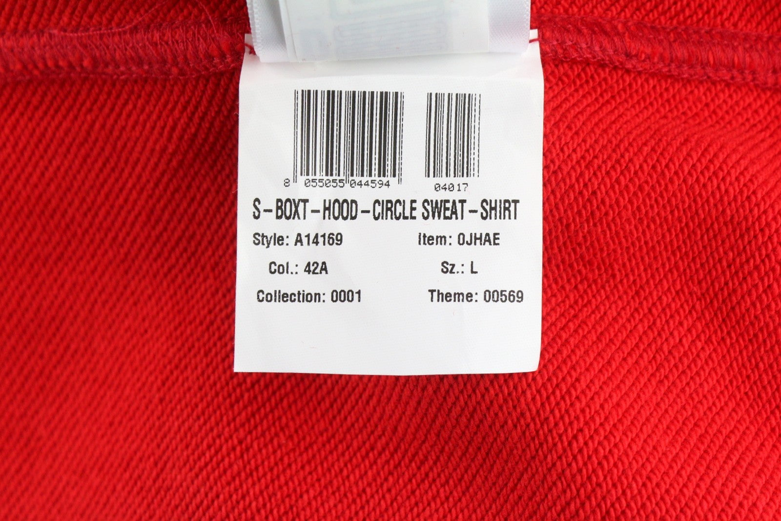 DIESEL S-Boxt-Hood-Circle Men Hoodie L Red Long Sleeve Pull On RRP185