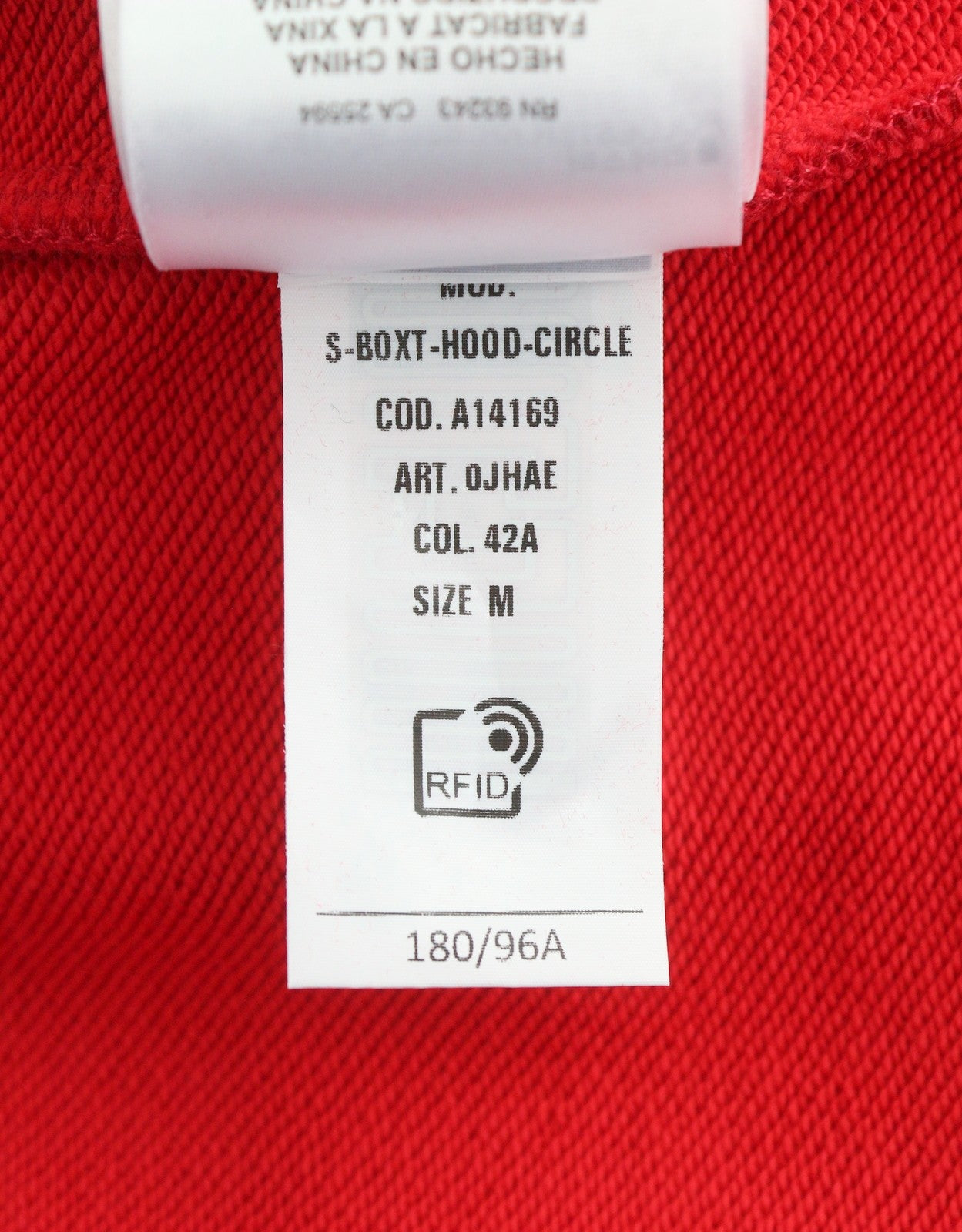 DIESEL S-Boxt-Hood-Circle Men Hoodie M Red Long Sleeve Pull On RRP185